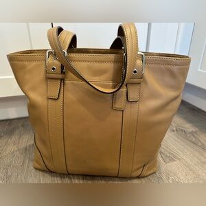 Coach Hampton Brown Leather Tote Bag